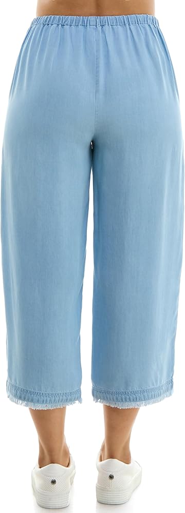 Zac & Rachel Women's Tencel Capri Length Pant with Self